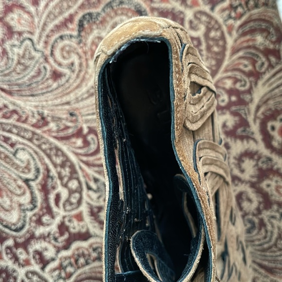 Burberry platform sandal with lace tie and gold heel 37.5 made in Italy - Picture 7 of 8